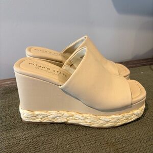 Altar'd State Tan Wedge Mules